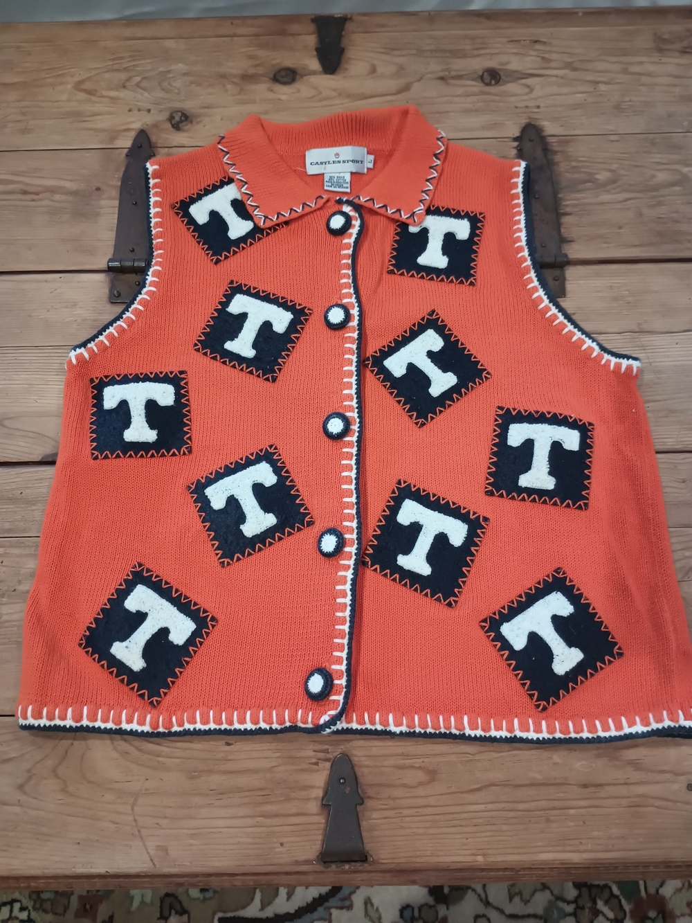 Vintage University Of Tennessee Knit Vest Sz L Game Day Collegiate Go Vols!!!